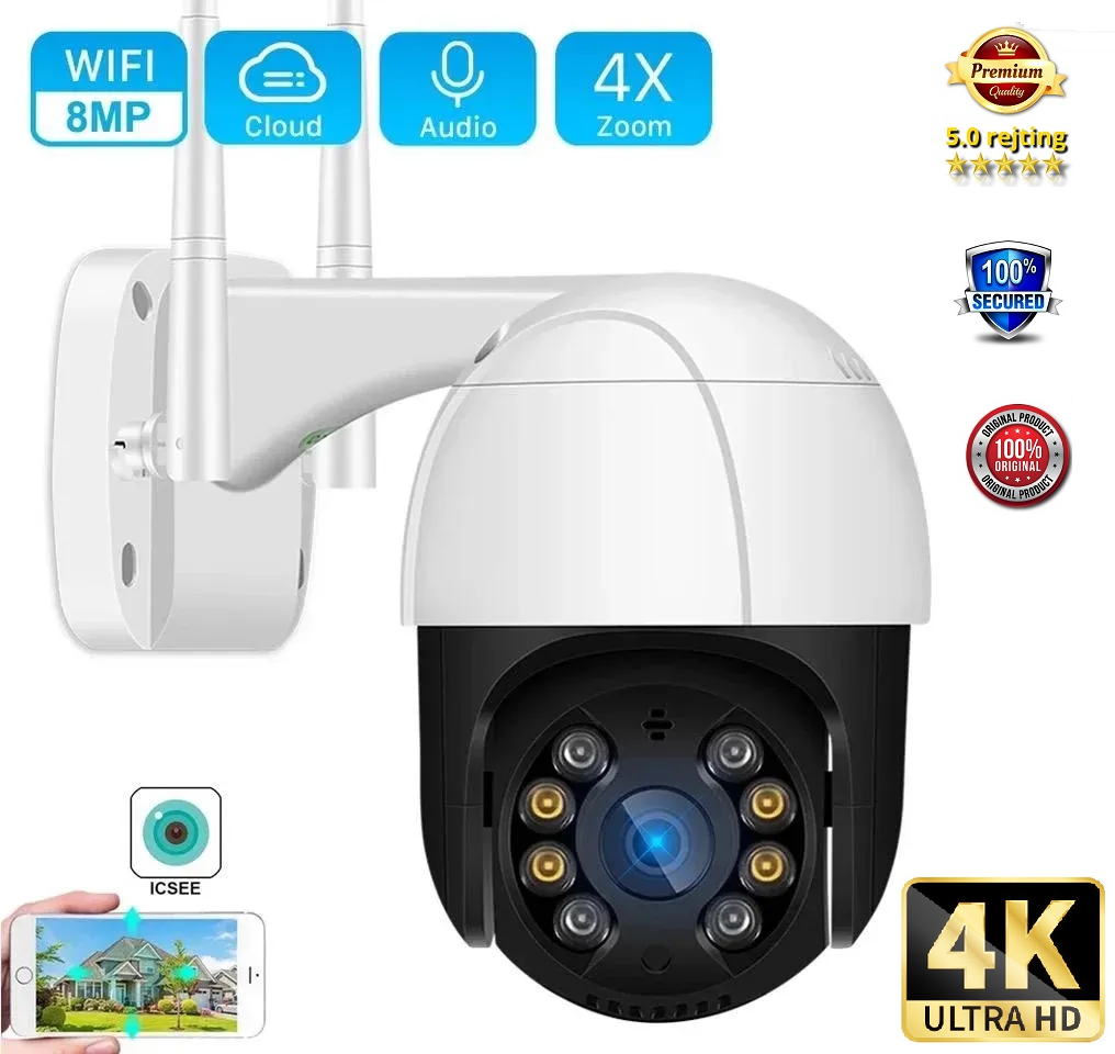 PTZ WIFI bežična SMART kamera sa detekcijom pokreta, LED svetlima