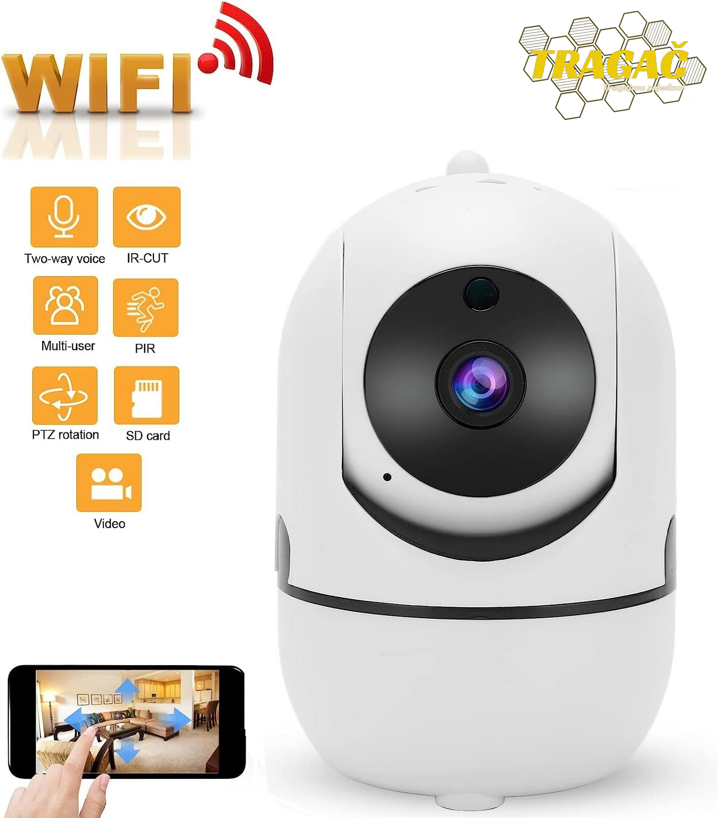 WiFi IP sigurnosna/dečija kamera 1080p (HD)