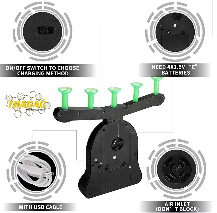 Pištolj sa letećim metama - Hover Shot Set