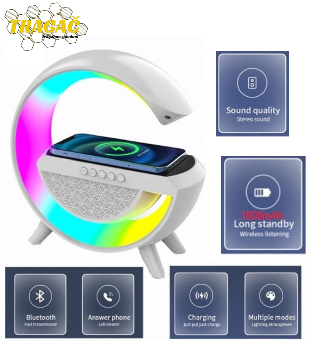 3 u 1 Lampa, Bluetooth zvučnik i bežični punjač