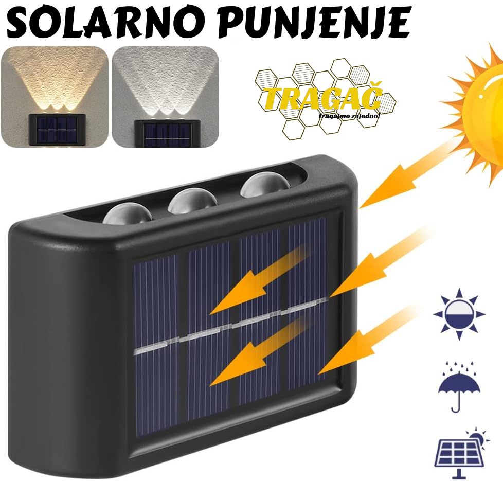 Solarne LAMPE zidne - 2 lampe u pakovanju